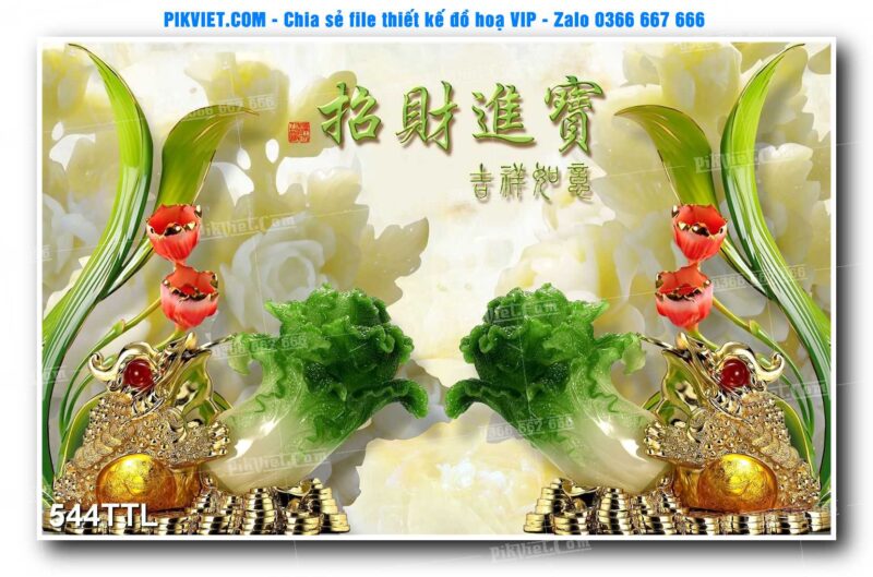 File PSD vector tranh tài lộc mẫu số 544TTL