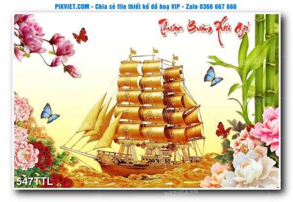 File PSD vector tranh tài lộc mẫu số 547TTL