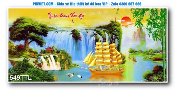 File PSD vector tranh tài lộc mẫu số 549TTL