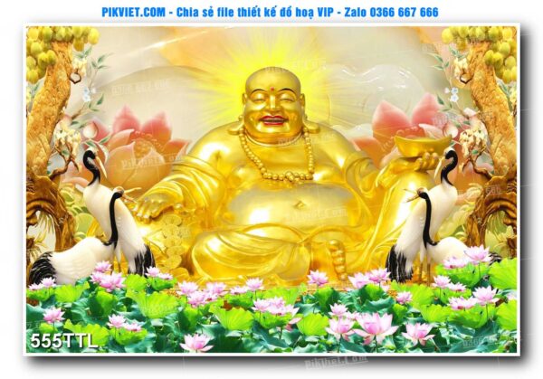 File PSD vector tranh tài lộc mẫu số 555TTL