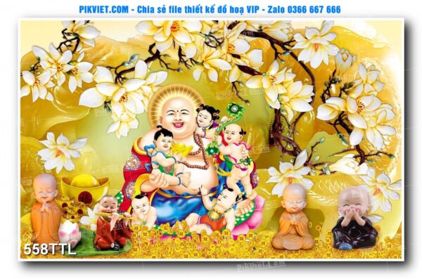 File PSD vector tranh tài lộc mẫu số 558TTL
