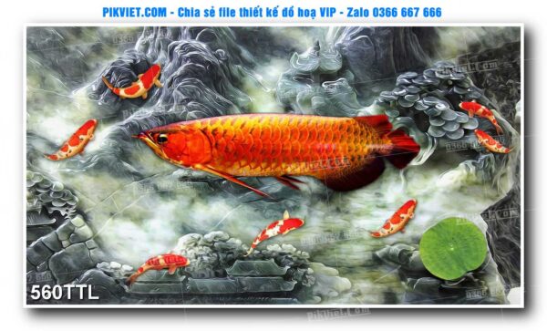 File PSD vector tranh tài lộc mẫu số 560TTL