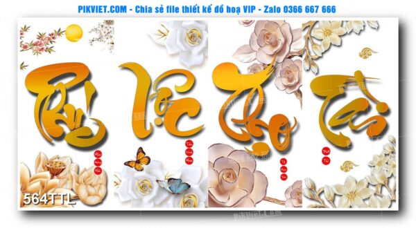 File PSD vector tranh tài lộc mẫu số 564TTL