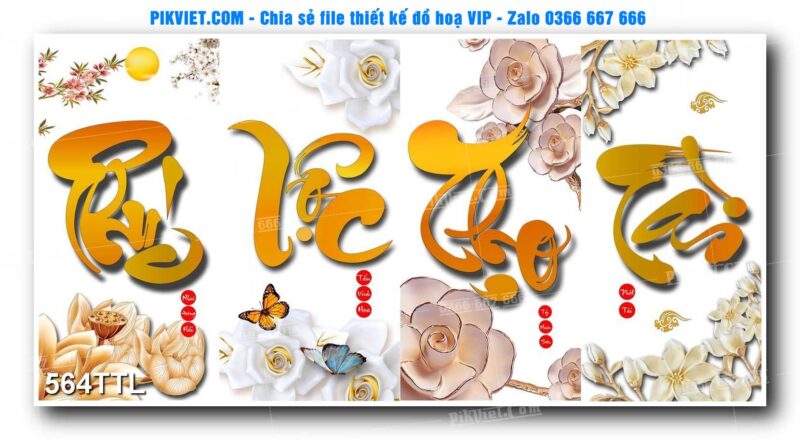 File PSD vector tranh tài lộc mẫu số 564TTL