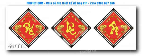 File PSD vector tranh tài lộc mẫu số 567TTL