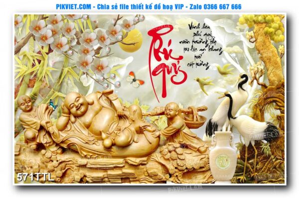 File PSD vector tranh tài lộc mẫu số 571TTL