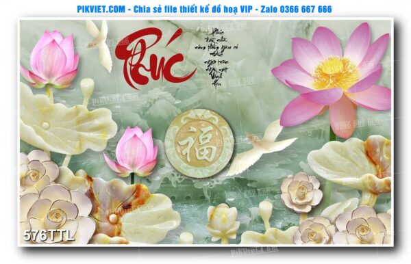 File PSD vector tranh tài lộc mẫu số 576TTL