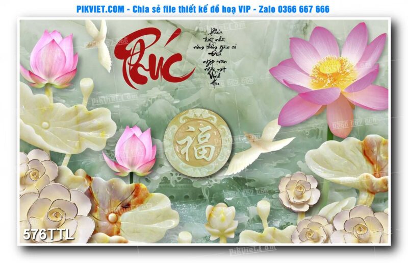 File PSD vector tranh tài lộc mẫu số 576TTL