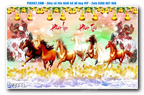File PSD vector tranh tài lộc mẫu số 578TTL