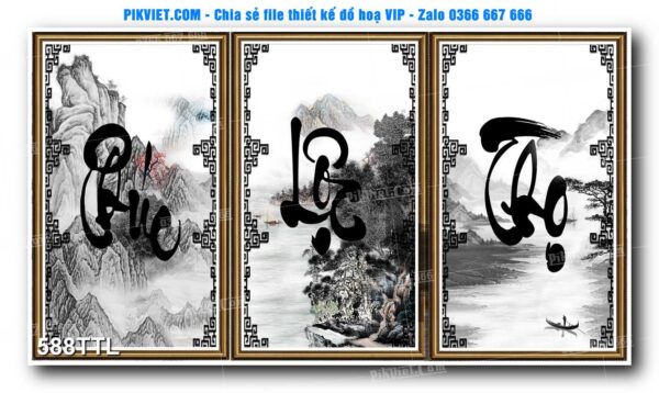 File PSD vector tranh tài lộc mẫu số 588TTL