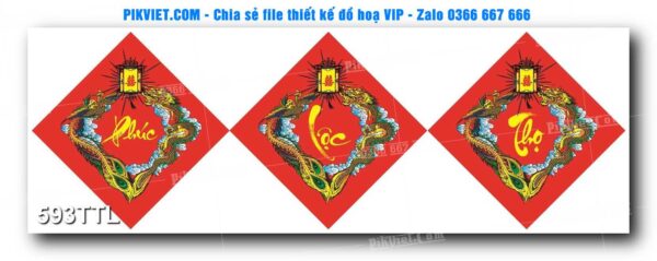 File PSD vector tranh tài lộc mẫu số 593TTL
