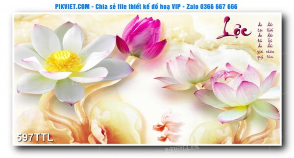 File PSD vector tranh tài lộc mẫu số 597TTL