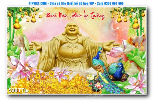 File PSD vector tranh tài lộc mẫu số 598TTL