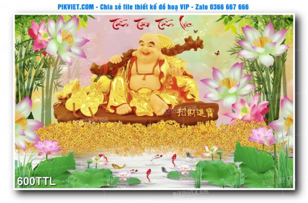 File PSD vector tranh tài lộc mẫu số 600TTL