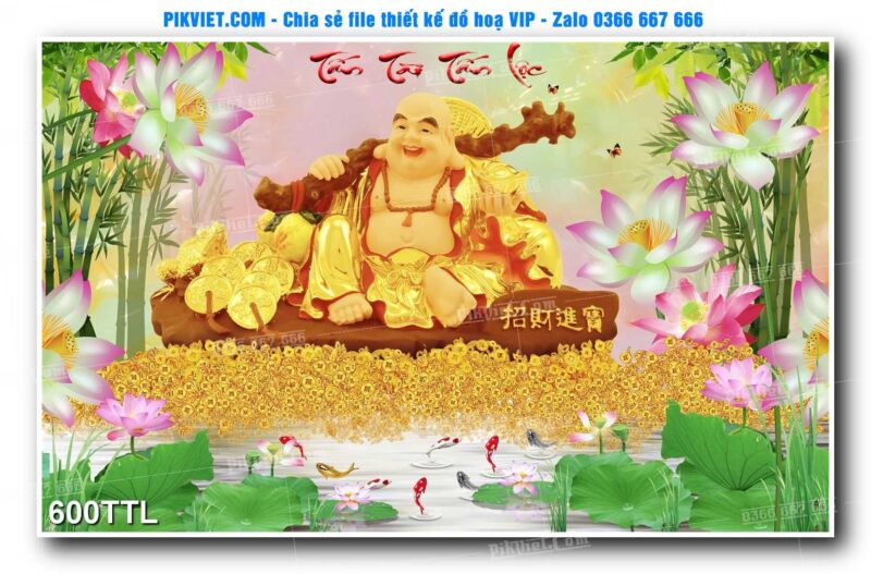 File PSD vector tranh tài lộc mẫu số 600TTL
