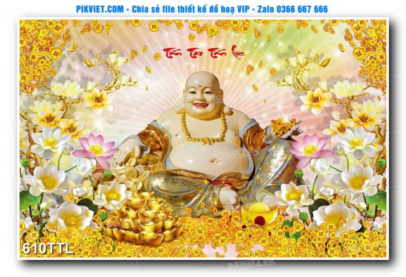 File PSD vector tranh tài lộc mẫu số 610TTL