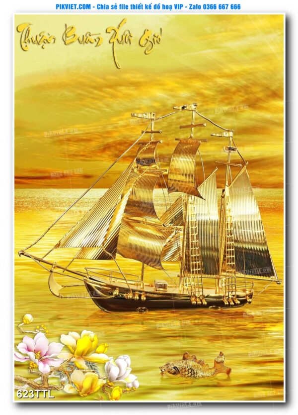 File PSD vector tranh tài lộc mẫu số 623TTL