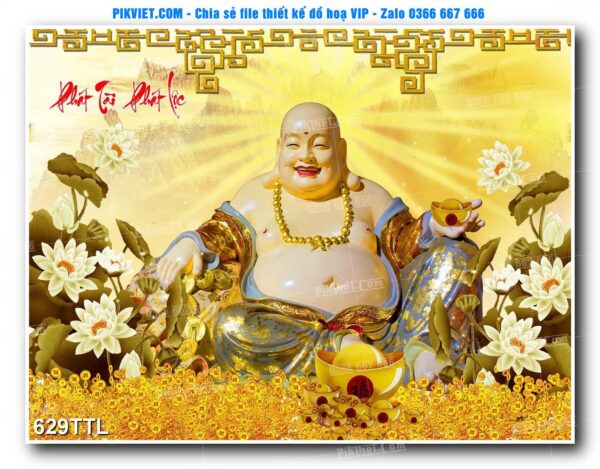 File PSD vector tranh tài lộc mẫu số 629TTL