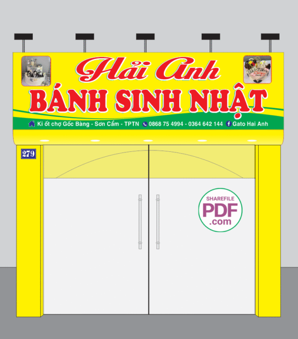 Biển Hải Anh - bánh sinh nhật file PDF & CDR