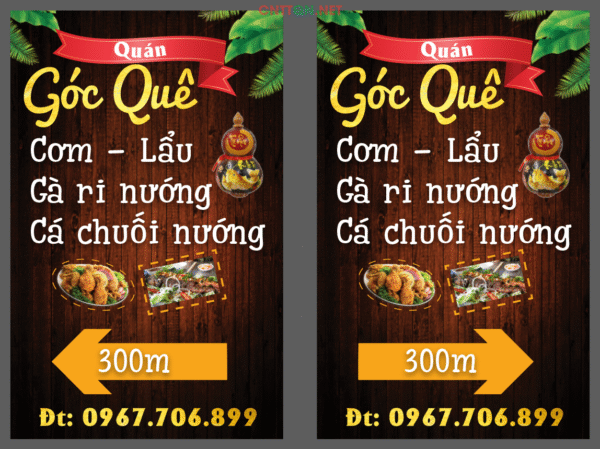 Biển vẫy quán Góc Quê - Lẩu nướng file Illustrator