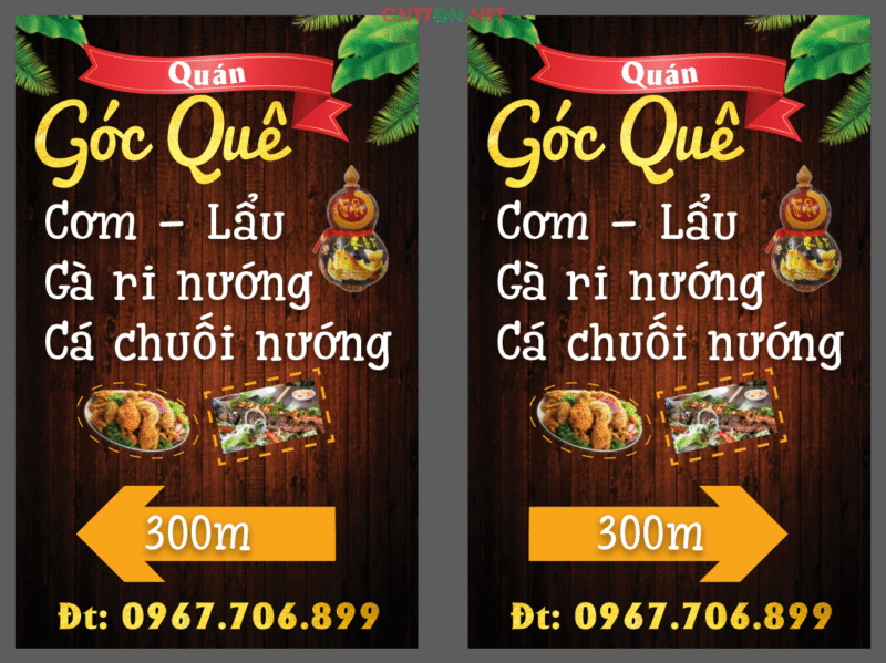 Biển vẫy quán Góc Quê - Lẩu nướng file Illustrator