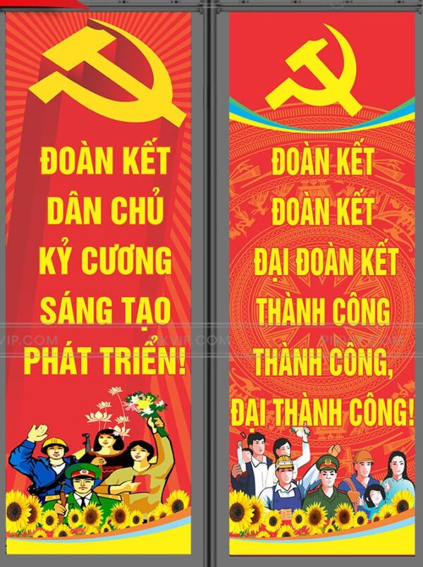Phướn treo chào mừng đại hội đảng các cấp 2025 file corel 01