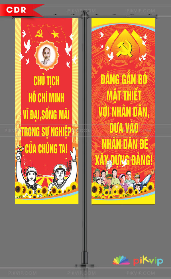 Phướn treo chào mừng đại hội đảng các cấp 2025 file corel 02