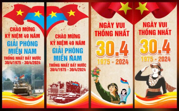 Pano kỷ niệm Ngày giải phóng miền Nam 30/4 Và Quốc tế lao động 1/5