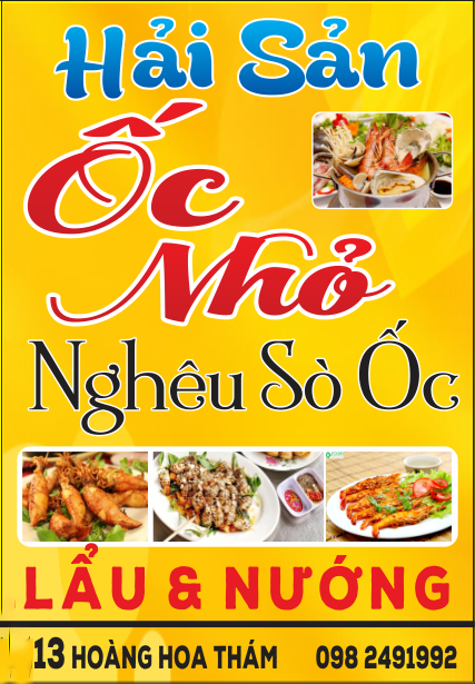 Market Hải Sản Ốc Nhỏ - Nghêu Sò Ốc - Lẩu & Nướng file CDR