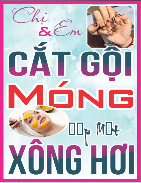 Mẫu biển vẫy cát gội, móng, đắp mặt, xông hơi