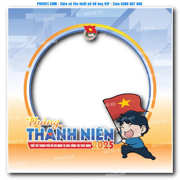 Khung avatar Tháng thanh niên năm 2025 mẫu 01