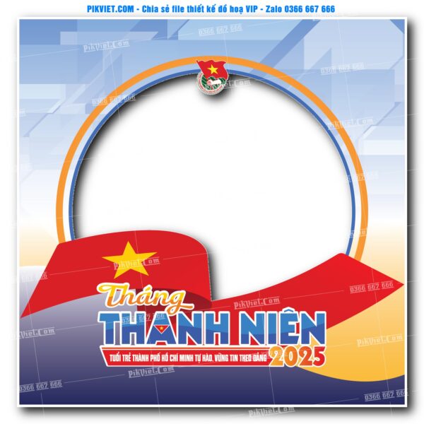 Khung avatar Tháng thanh niên năm 2025 mẫu 02
