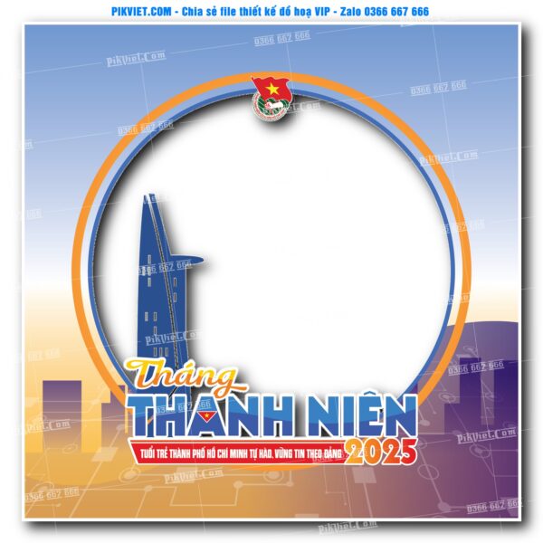 Khung avatar Tháng thanh niên năm 2025 mẫu 03