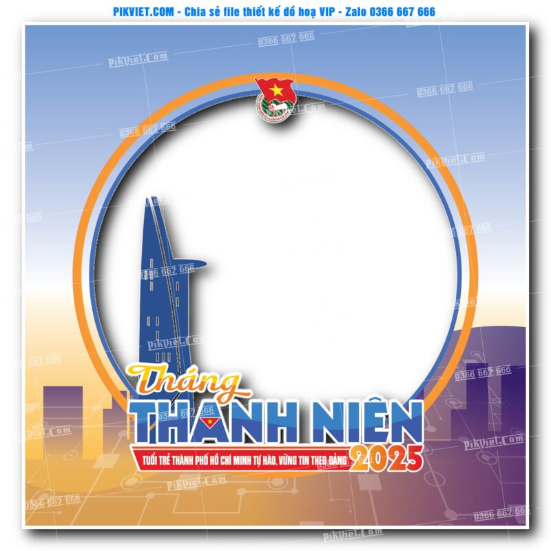 Khung avatar Tháng thanh niên năm 2025 mẫu 03