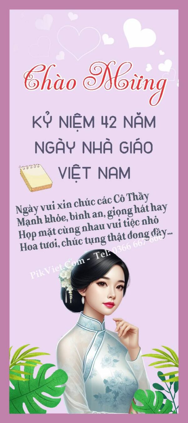 Standee Chào Mừng Ngày Nhà Giáo Việt Nam 20-11 Mẫu 01