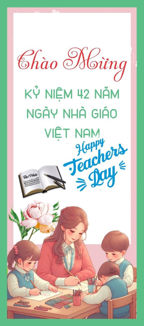 Standee Chào Mừng Ngày Nhà Giáo Việt Nam 20-11 Mẫu 02