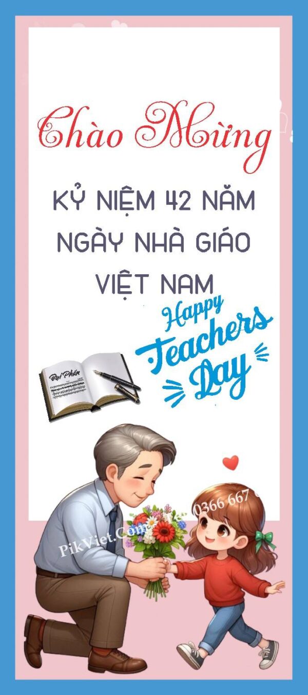 Standee Chào Mừng Ngày Nhà Giáo Việt Nam 20-11 Mẫu 03