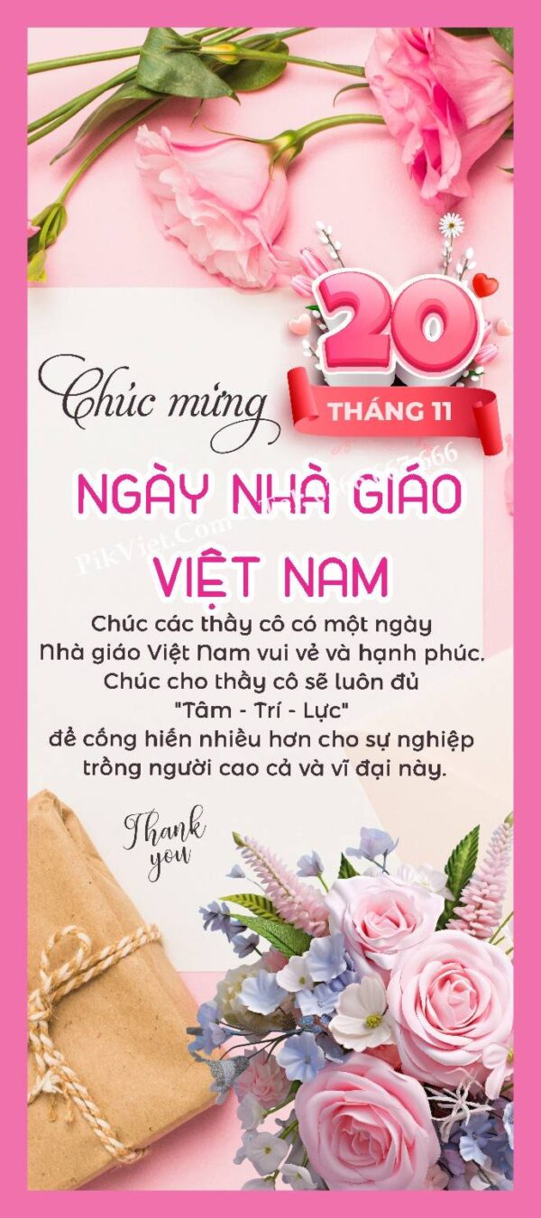 Standee Chào Mừng Ngày Nhà Giáo Việt Nam 20-11 Mẫu 04