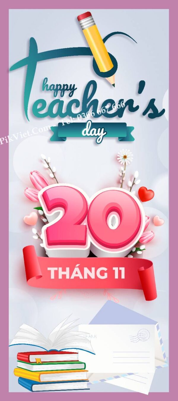 Standee Chào Mừng Ngày Nhà Giáo Việt Nam 20-11 Mẫu 05