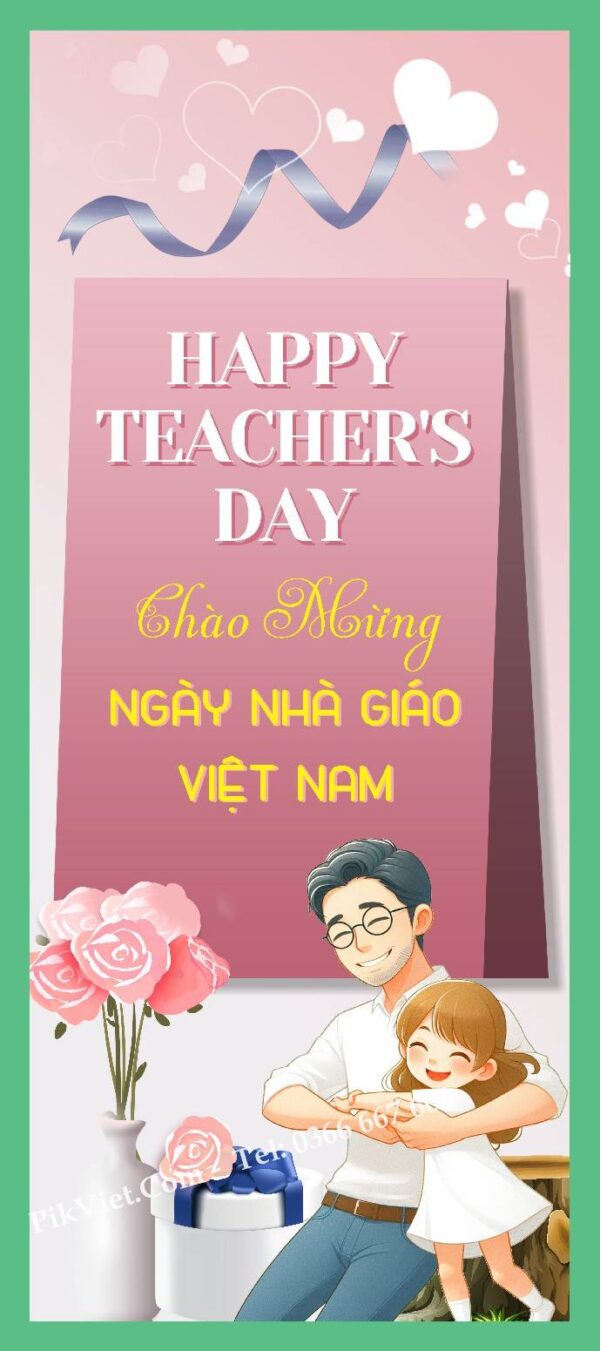 Standee Chào Mừng Ngày Nhà Giáo Việt Nam 20-11 Mẫu 08