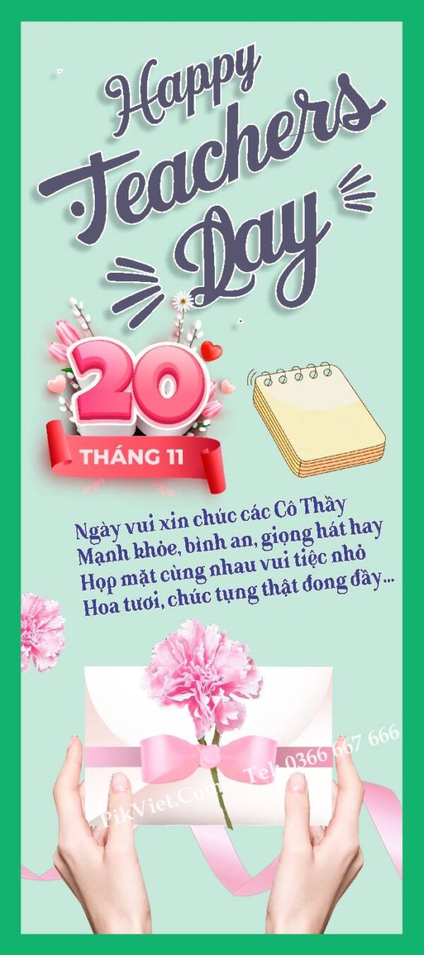 Standee Chào Mừng Ngày Nhà Giáo Việt Nam 20-11 Mẫu 09