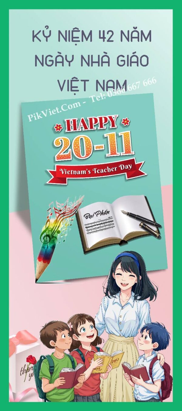 Standee Chào Mừng Ngày Nhà Giáo Việt Nam 20-11 Mẫu 10