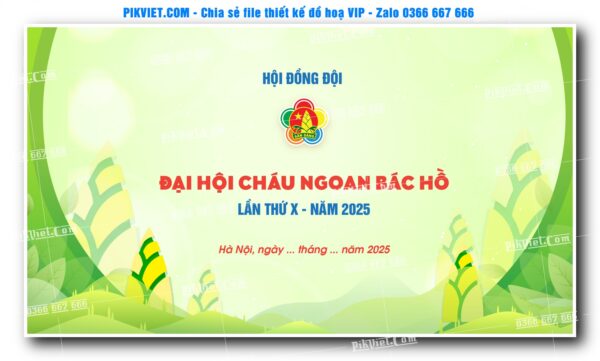 Mẫu phông nền maket đại hội cháu ngoan bác hồ 01