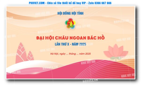 Mẫu phông nền maket đại hội cháu ngoan bác hồ 02
