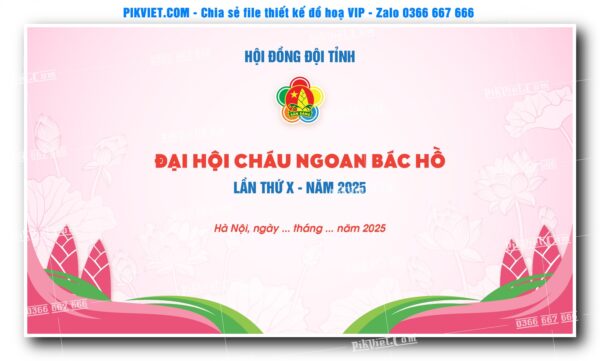 Mẫu phông nền maket đại hội cháu ngoan bác hồ 03