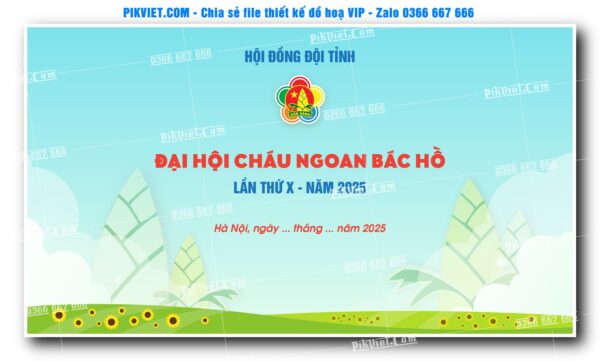Mẫu phông nền maket đại hội cháu ngoan bác hồ 04