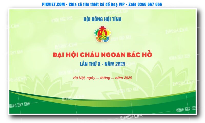 Mẫu phông nền maket đại hội cháu ngoan bác hồ 05