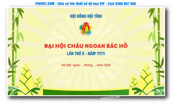 Mẫu phông nền maket đại hội cháu ngoan bác hồ 06
