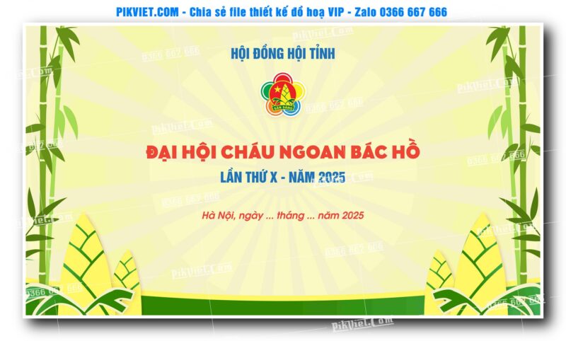 Mẫu phông nền maket đại hội cháu ngoan bác hồ 06