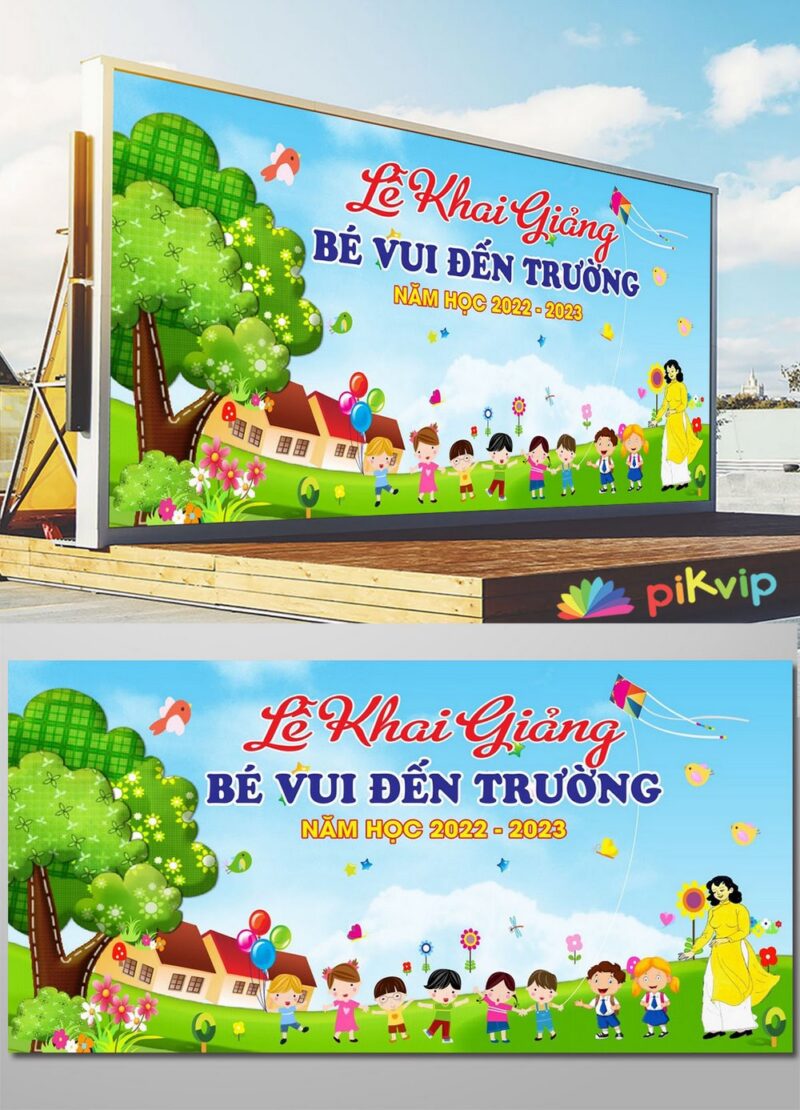 Mẫu phông nền khai giảng năm học mới file corel 2022 08